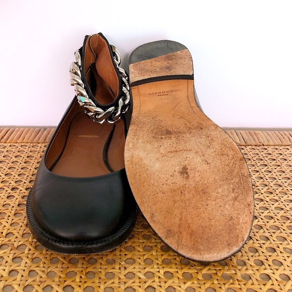 Givenchy Black Chain Ankle Strap Ballet Flats - 36 - Picture 6 of 8